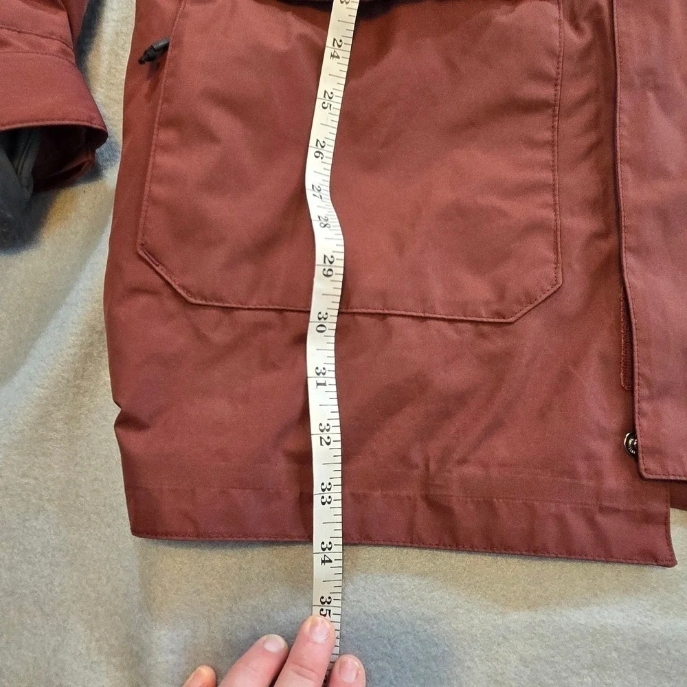 Dakine Gore-Tex Jacket‎ Mens L Rust Orange Hooded Snowboard Ski Shell Pit Zips